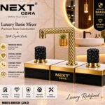 New Stylish Bathroom Basin Mixer Designed by Next Cera - Gold Color