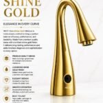 New Stylish Bathroom Tap Designed by Next Cera - Shining Gold Color